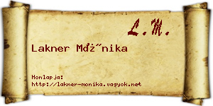 Lakner Mónika névjegykártya